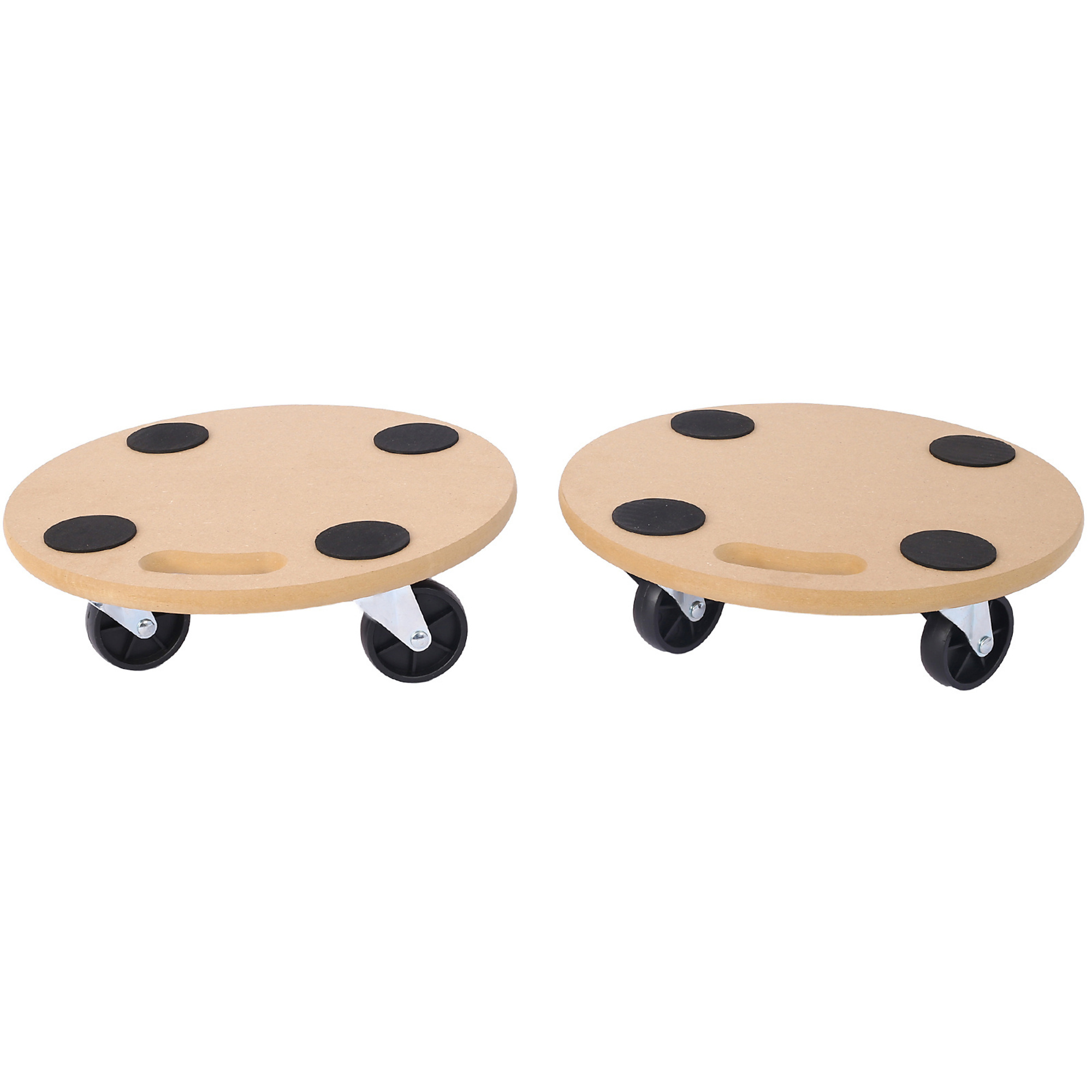 BlackTeck Heavy-Duty Wood Furniture Dolly with Wheels — 15in. Round Platform, 500-Lb. Capacity, Non-Slip Mats, 2 Pcs, Model# NTE-W46577452